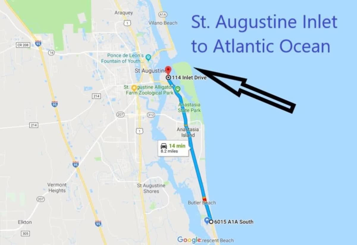 Canal Home Dock Walk To Beach Kayaks Sup Fishing St. Augustine Exterior photo